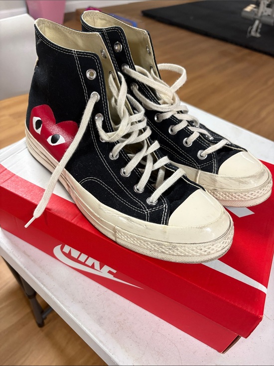 Converse Other - Converse Red and Cream High-Top Sneaker with Heart Logo